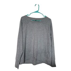 Gray Activewear Pullover‎ Lightweight Cross Hem Casual Everyday Comfort